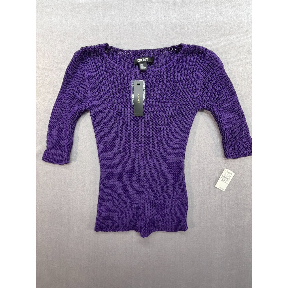 NWT DKNY Neiman Marcus Petite Pullover Sweater Purple Size P